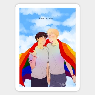 Ash and Eiji Pride Month Sticker